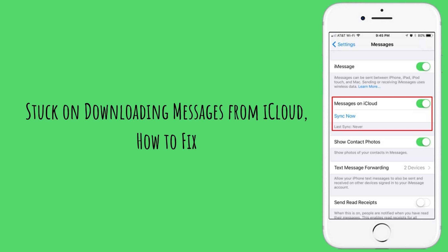 Stuck on Downloading Messages from iCloud